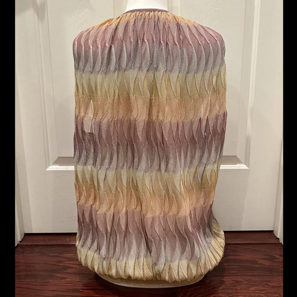 Missoni - capped sleeve tank with gold zipper - size US 6 - Picture 6 of 9
